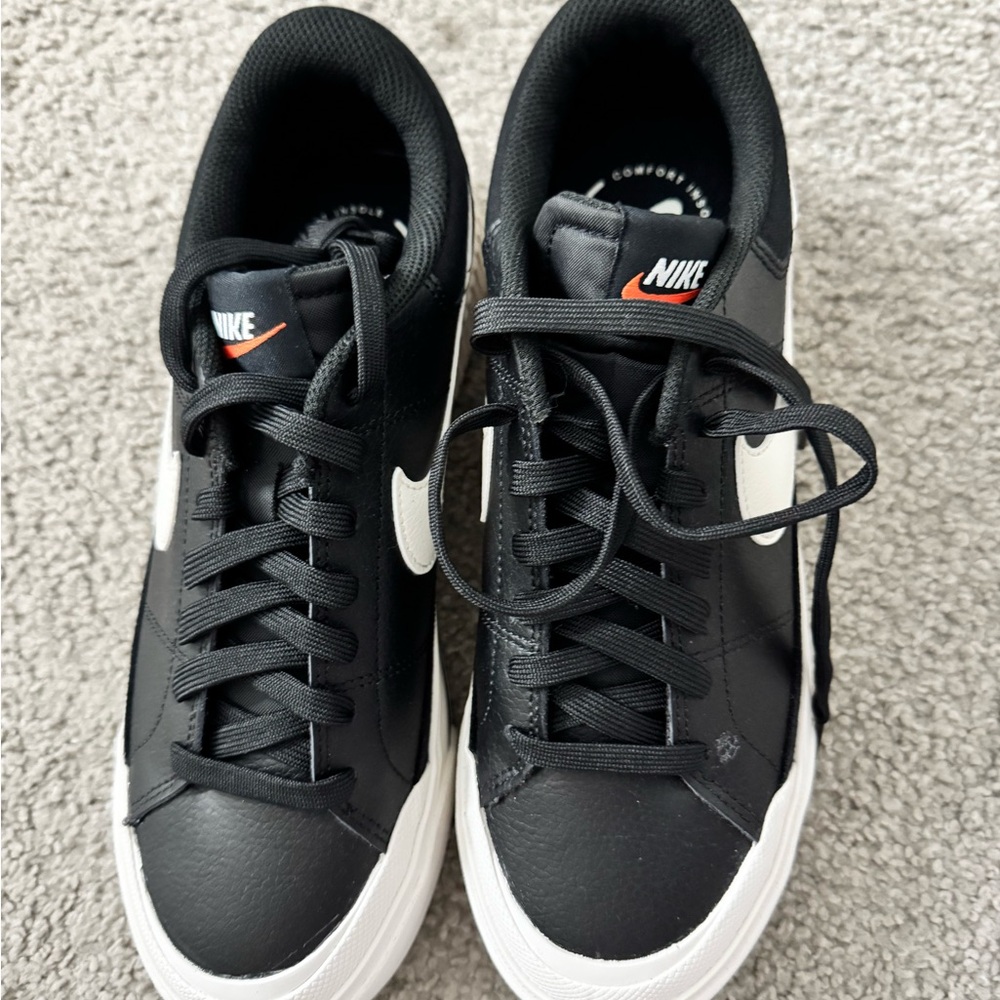 Nike Women’s Black and White Platform Sneakers
